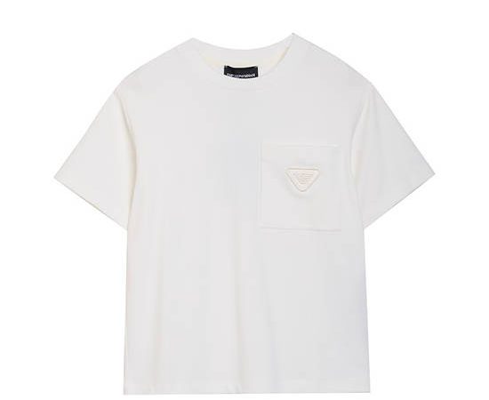 EMPORIO ARMANI Boy T-Shirt Short Sleeves SS25 Off White