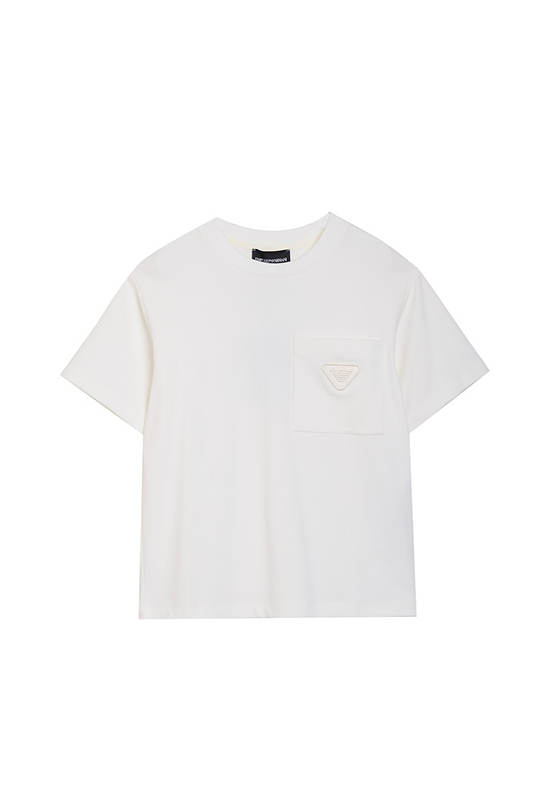EMPORIO ARMANI Boy T-Shirt Short Sleeves SS25 Off White