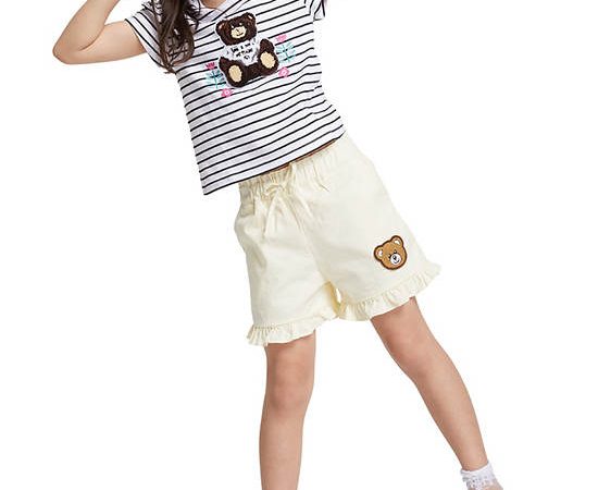 FOF KIDS Girl Shorts Bear Print Cream