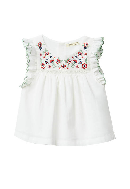 SFERA KIDS Girl Blouse Embroidered Yoke White