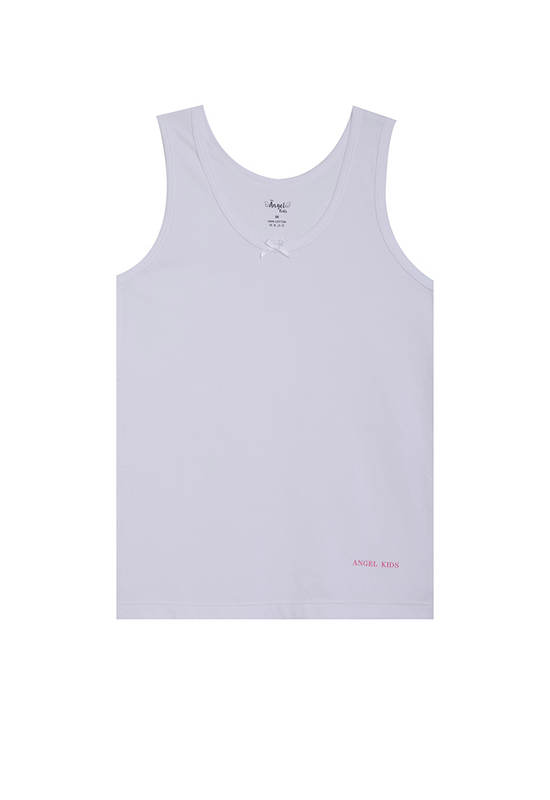 ANGEL KIDS Girl Tank Top Back To School WHITE