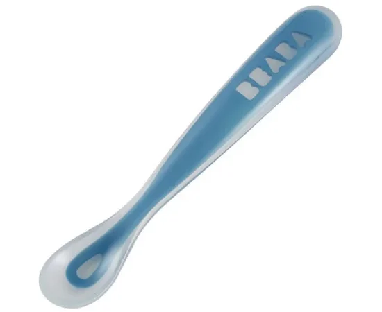 BEABA Ergonomic 1St Age Silicone Spoon Light Blue