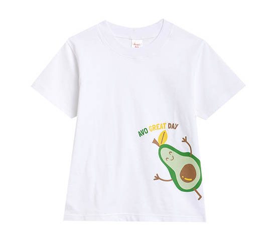 Angel Baby Boy Toddler Pyjamas T-shirt Short Sleeves Avocado Print Ivory