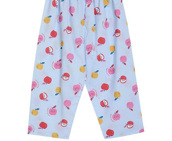 Angel Baby Girl Toddler Pyjamas Pants Apple Print Light Blue