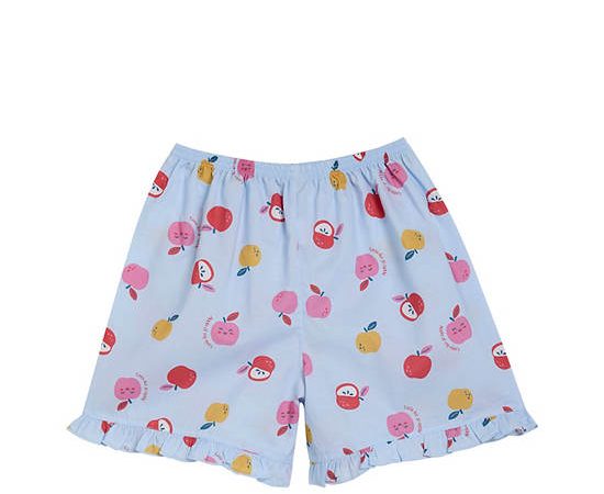 Angel Baby Girl Toddler Pyjamas Frill Shorts Apple Print Light Blue