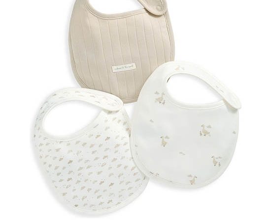 MAMAS & PAPAS Unisex Toddler Bib Set Duckling 3 Pk Beige