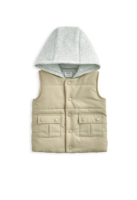 MAMAS & PAPAS Boy Toddler Hoodie Gilet Beige
