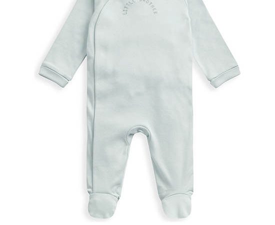 MAMAS & PAPAS Boy Toddler Bodysuit Long Sleeves Little Brother All In One Blue