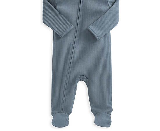 MAMAS & PAPAS Unisex Toddler Bodysuit Long Sleeves Basic Zip All In One Blue