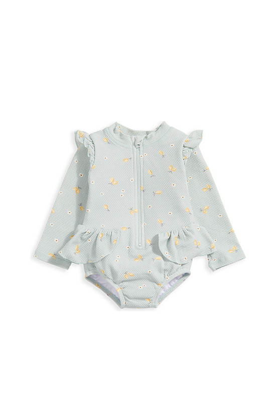 MAMAS & PAPAS Girl Toddler Swimsuit Long Sleeves Frill Pink