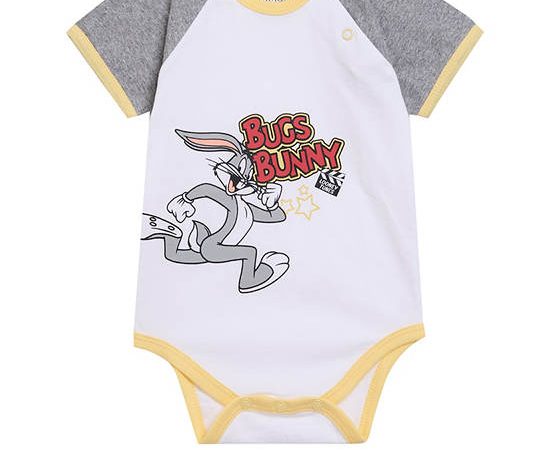 Angel Baby Boy Infant Jumpsuit Short Sleeves Bugs Bunny Print White