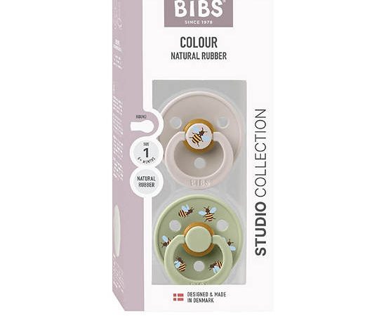 BIBS Pacifier Latex Studio Bumblebee Pack 2 pcs Size 1 Mushroom Mix