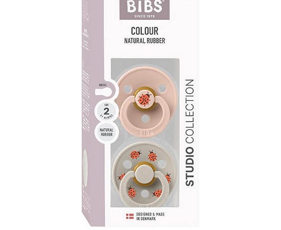 BIBS Pacifier Latex Studio Ladybug Pack 2 pcs Size 2 Blush Mix