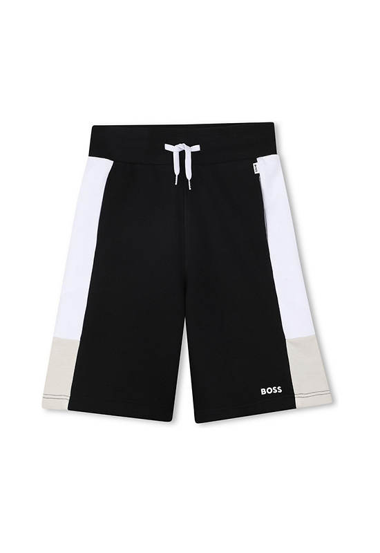 BOSS KIDS Boy Bermuda Shorts Elastic Waistband with Drawstring Black