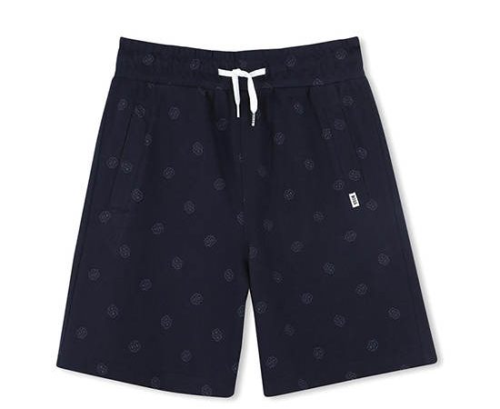 BOSS KIDS Boy Shorts Embossed Logos Navy
