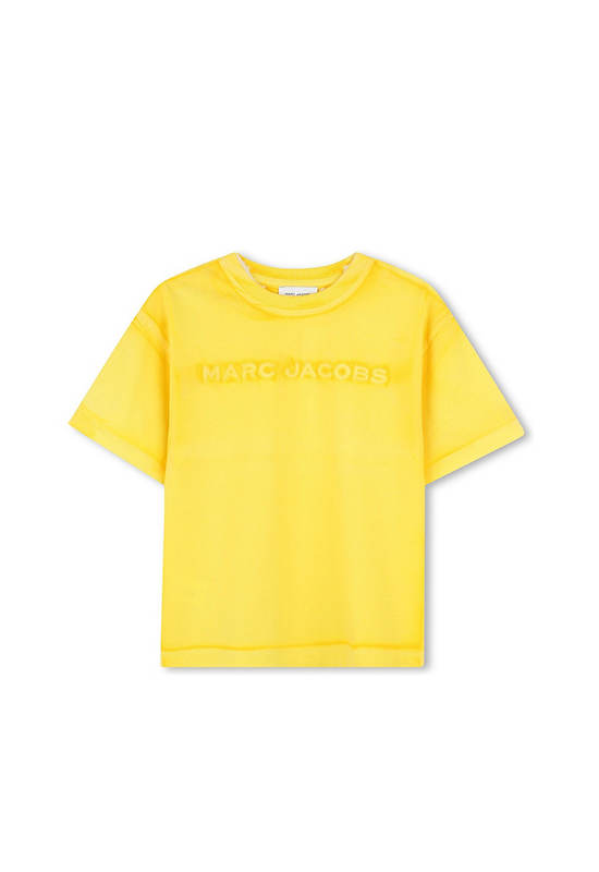 MARC JACOBS KIDS Unisex Kids T-Shirt Short Sleeves Embroidered Logo Yellow