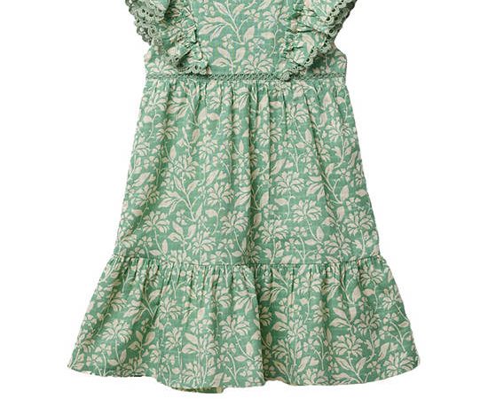 SFERA KIDS Girl Dress Two-Tone Printed Dark Green