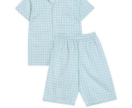 ANGEL KIDS Boy Pyjamas Shirt Short Sleeves + Shorts Scott Light Green