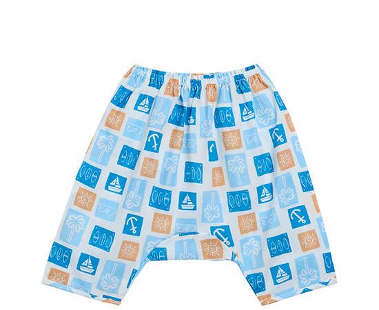 Angel Baby Infant Pyjamas 3/4 Pants Summer Sail Print Blue