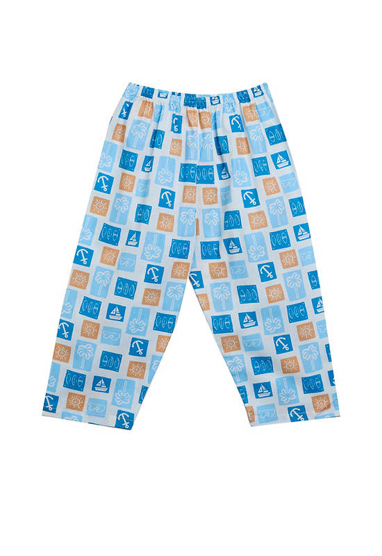Angel Baby Boy Toddler Pants Summer Sail Print Blue