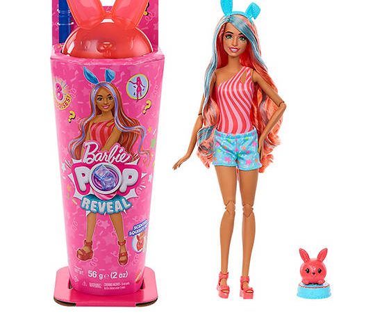 BARBIE Bunny Fashion Doll Pop Reveal Shakes Series, Scented Bright Multi-Color
