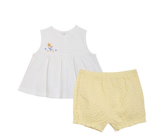 Angel Baby Girl Toddler Set Sleeveless T-Shirt + Shorts White