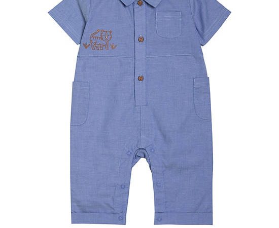 Angel Baby Boy Toddler Jumpsuit Short Sleeve Blue