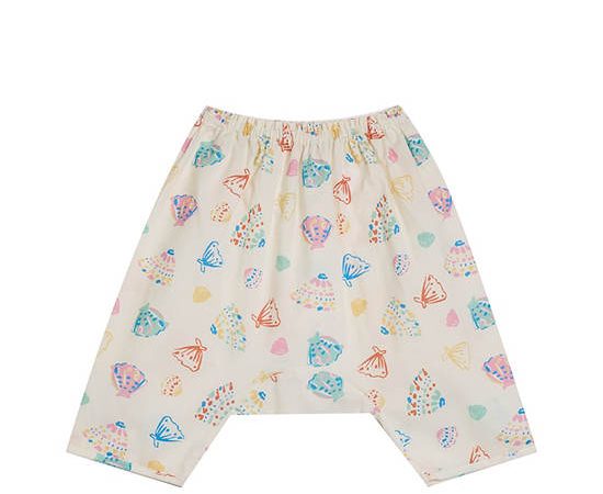 Angel Baby Baby Pyjamas Cropped Pants Summer Shell Print Cream