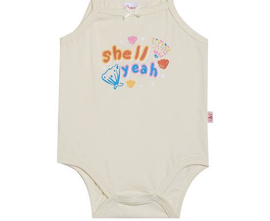Angel Baby Baby Rompers Strap Summer Shell Print Cream
