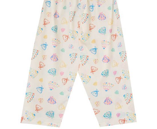 Angel Baby Girl Toddler Pyjamas Pants Summer Shell Print Cream