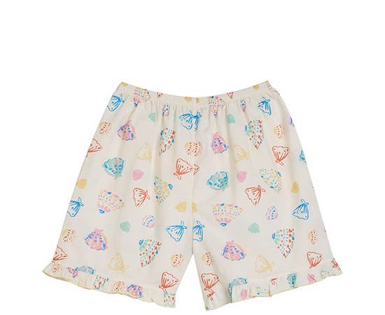 Angel Baby Girl Toddler Pyjamas Shorts Summer Shell Print Cream