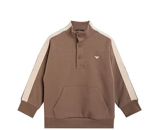 EMPORIO ARMANI Boy Sweatshirt Long Sleeves SS25 Chocolate Chip