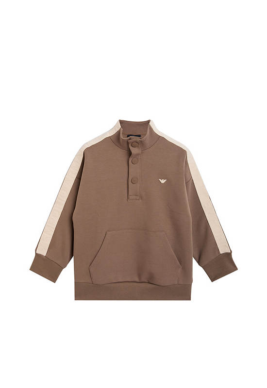 EMPORIO ARMANI Boy Sweatshirt Long Sleeves SS25 Chocolate Chip