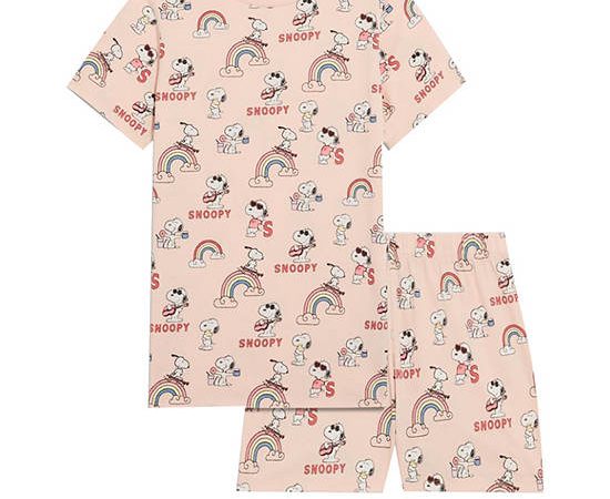 MARKS & SPENCER KIDS Girl Toddler Short Pyjamas Kids  Snoopy Blush