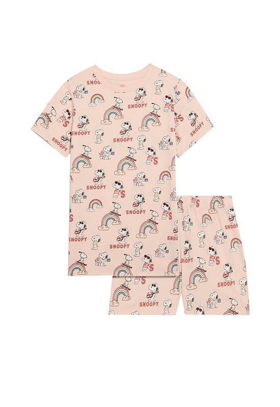 MARKS & SPENCER KIDS Girl Toddler Short Pyjamas Kids  Snoopy Blush