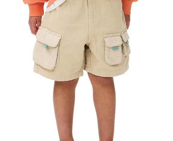 MARKS & SPENCER KIDS Boy Toddler Cargo Shorts Pure Cotton Neutral