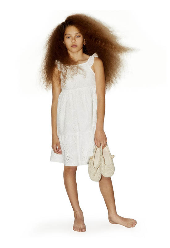 SFERA KIDS Girl Dress Swiss Embroidery White