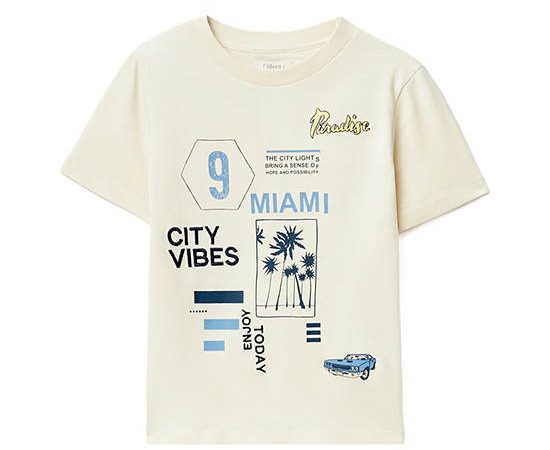 SFERA KIDS Boy T-Shirt Miami Multi-Technique Beige