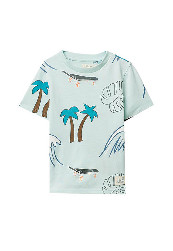 SFERA KIDS Boy T-Shirt Beach Print Light Green