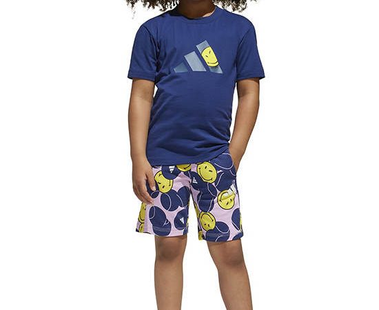 ADIDAS KIDS Unisex Toddler Short Tee Summerset Adidas X Smiley World Dark Blue