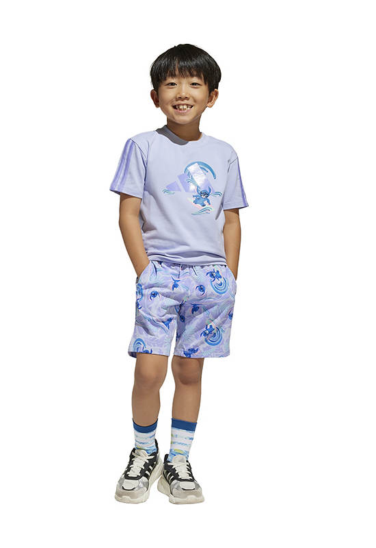 ADIDAS KIDS Unisex Toddler T-Shirt Set Disney Lilo & Stitch Purple