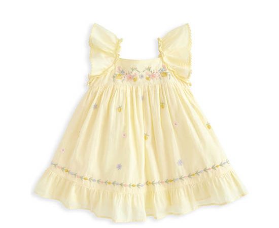 MAMAS & PAPAS Girl Toddler Dress Embroidered Yellow