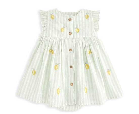 MAMAS & PAPAS Girl Toddler Dress Striped Mock Light Green