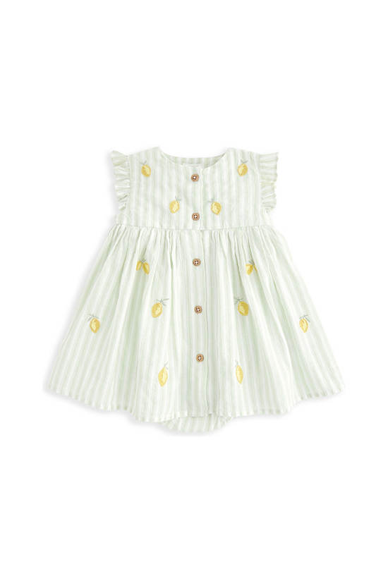 MAMAS & PAPAS Girl Toddler Dress Striped Mock Light Green