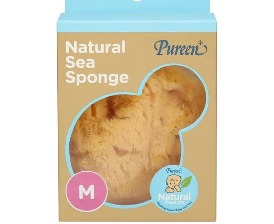 PUREEN Natural Sea Sponge Size M Dark Yellow