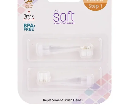 SOFT 2 Pack Replacement Brush Heads Step1