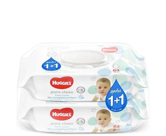 HUGGIES Pure Clean Baby Wipes 64 Sheets (2 pack) HUGGIESBBW8995