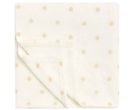 MOTHERCARE Baby Fleece Blanket Dot 120x155 cm Cream