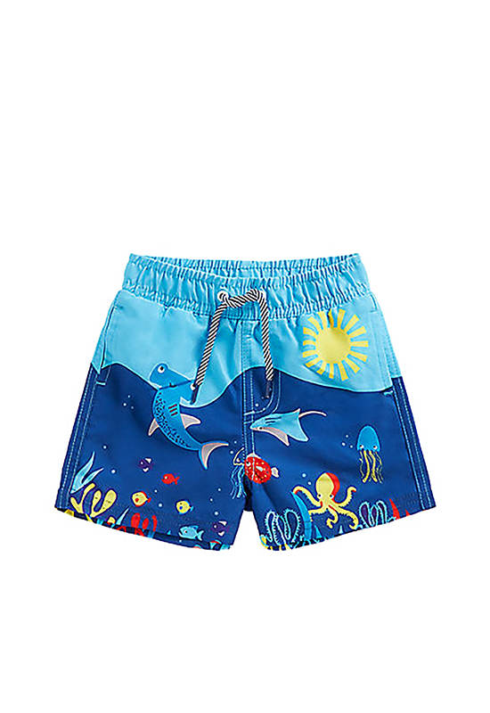 MOTHERCARE Boy Toddler Board Shorts Sea Scene Multi-Color