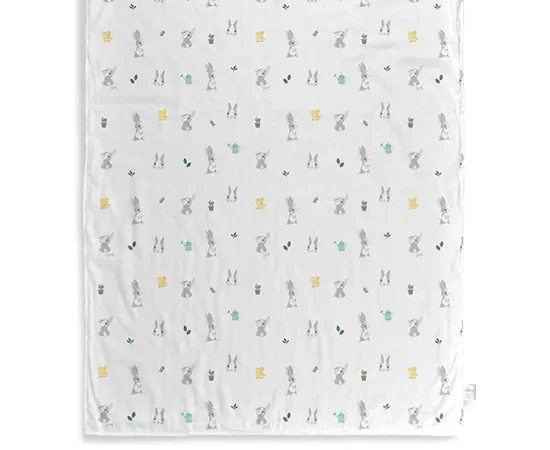 Airy Bedding Muslin Blanket Airy Bunny Print LOVELY BAMBOO